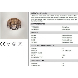 Plafonier design clasic finisaj brunito Il Rilegato 379.00.80 54003 universul-luminii.ro