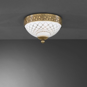 Plafoniera clasic design italian din alama, sticla 7002 RA-PL. 7012/2 102123 universul-luminii.ro