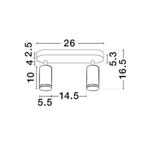 Plafoniera cu 2 Spoturi directionabile protectie IP44, MAO, NVL-9011417 170353 universul-luminii.ro