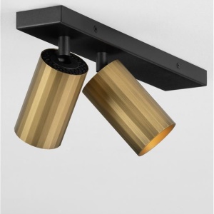 Plafoniera cu 2 spoturi GU10 ZELOS negru/ auriu 630763 universul-luminii.ro