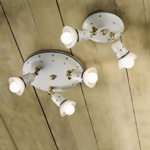 Plafoniera cu 2 spoturi realizata manual din ceramica SAVONA 127913 universul-luminii.ro