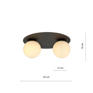 Plafoniera cu 2 surse de iluminat design modern Solar negru 117963 universul-luminii.ro