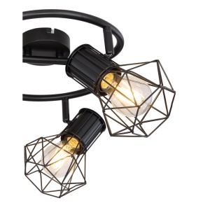 Plafoniera cu 3 spoturi design industrial PRISKA negru 210603 universul-luminii.ro