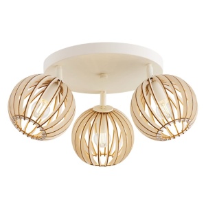 Plafoniera cu 3 spoturi design modern Parula maro deschis, bej