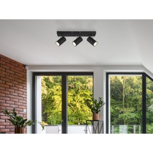 Plafoniera cu 3 spoturi directionabile design modern ROBBY negru mat 114193 universul-luminii.ro