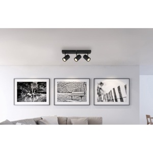 Plafoniera cu 3 Spoturi directionabile metal negru JAMES 249043 universul-luminii.ro