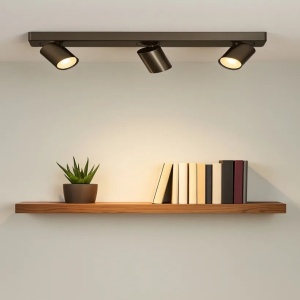Plafoniera cu 3 spoturi directionabile Moon, bronz