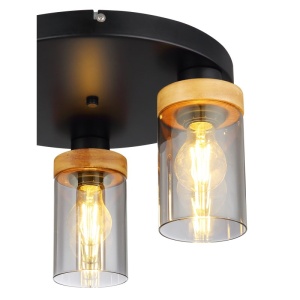 Plafoniera cu 3 surse de iluminat design modern FINCA negru mat, maro inchis 113973 universul-luminii.ro