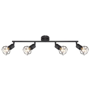 Plafoniera cu 4 spoturi design industrial XARA I negru 114123 universul-luminii.ro