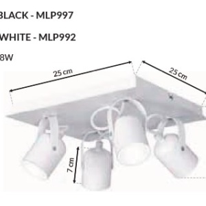 Plafoniera cu 4 spoturi directionabaile moderna PICO alb 203083 universul-luminii.ro