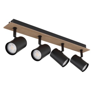 Plafoniera cu 4 Spoturi directionabile LINCA natur/negru 162193 universul-luminii.ro