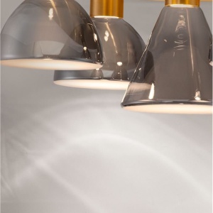 Plafoniera cu 5 spoturi LED, Metal, Sticla, Fumuriu, Voi 245273 universul-luminii.ro