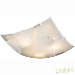 Plafoniera design elegant din sticla satin cu linii decorative 40x40 cm Paranja 40403-3 GL