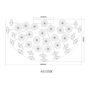 Plafoniera design elegant KATRINA 45cm crom 64135DC GL 248013 universul-luminii.ro