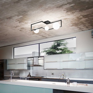 Plafoniera design geometric Angolo pl3 negru 119473 universul-luminii.ro