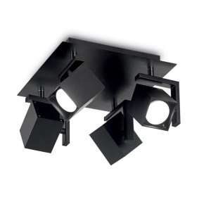 Plafoniera design modern cu 4 spoturi directionabile MOUSE PL4 neagra 156712