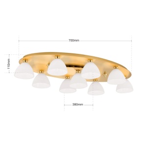 Plafoniera design modern OPALDESIGN 9L, auriu mat 241303 universul-luminii.ro