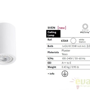 PLAFONIERA design modern SVEN rotunda 63268 51183 universul-luminii.ro