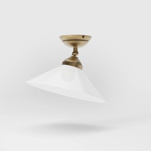 Plafoniera din alama si sticla design vintage Sofia