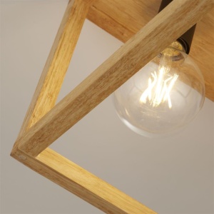 Plafoniera din lemn design rustic industrial Square 4L 111983 universul-luminii.ro