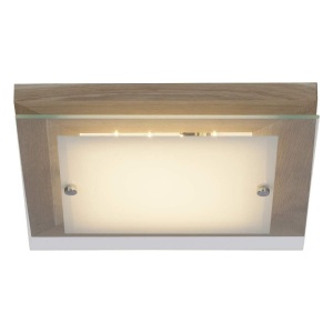 Plafoniera din lemn si sticla, LED Hardwood 29x29cm G94477/35 BL