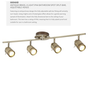 Plafoniera directionabila pentru baie IP44 Samson 4L 6604AB SRT 72303 universul-luminii.ro