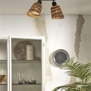 Plafoniera eco din bambus Java 2-Shade bl/15x17, bl./nat 182033 universul-luminii.ro