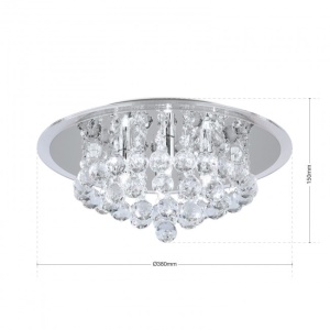 Plafoniera eleganta cristal K9 diam. 38cm Gloria DLU 2378/4/38 chrom OR 181413 universul-luminii.ro