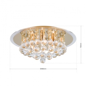 Plafoniera eleganta cristal K9 diam. 38cm Gloria DLU 2378/4/38 gold OR 174093 universul-luminii.ro