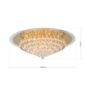 Plafoniera eleganta cristal K9 diam. 62cm Gloria DLU 2378/9/62 gold OR 179103 universul-luminii.ro