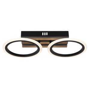 Plafoniera LED CCT BLEVINS riflaj MDF cu efect de lemn 620053 universul-luminii.ro
