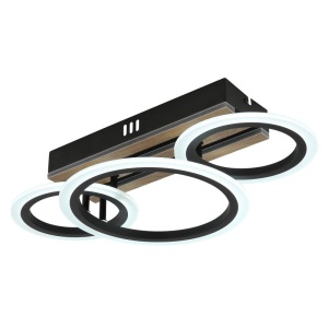 Plafoniera LED CCT BLEVINS riflaj MDF cu efect de lemn 620083 universul-luminii.ro