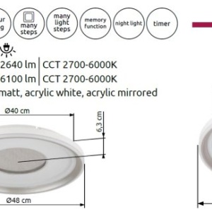 Plafoniera LED cu telecomanda EILA 59cm - Img 7