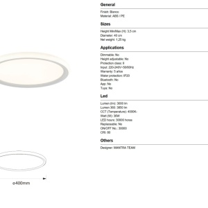 Plafoniera LED design circular DOBLE alb 40cm - Img 5