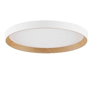 Plafoniera LED design decorativ VOMOS alb/lemn D-40cm
