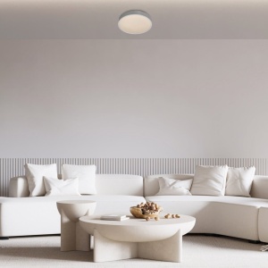 Plafoniera LED design modern Larcia IP44 argintiu, alb - Img 3