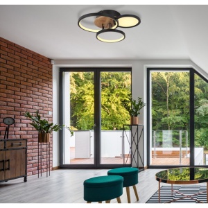 Plafoniera LED design modern Sid negru, maro 67233 universul-luminii.ro