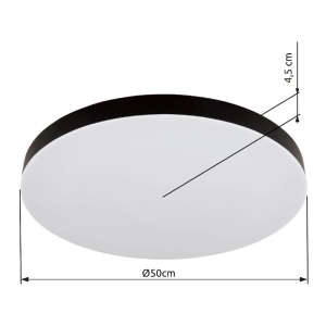 Plafoniera LED design modern simplu MATTHEW D-50cm negru/opal - Img 8