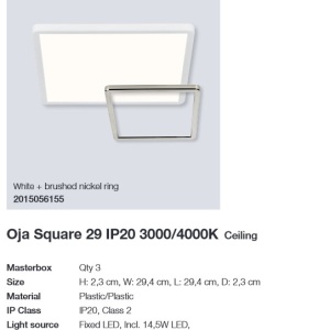 Plafoniera LED design silm IP20 Oja square 29 alb 3000-4000K 2015056101 NL 195093 universul-luminii.ro
