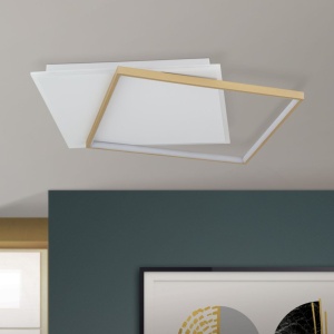 Plafoniera LED design slim EMANUEL auriu/alb - Img 3