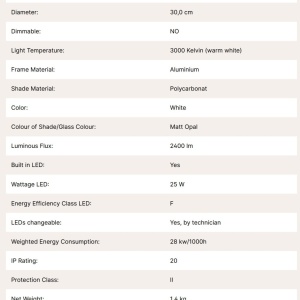 Plafoniera LED design slim LERO D-30cm 3000K alba 234143 universul-luminii.ro