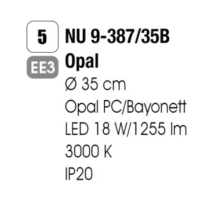 Plafoniera LED diametru 35cm, Nedo NU 9-387/35B opal OR 94953 universul-luminii.ro