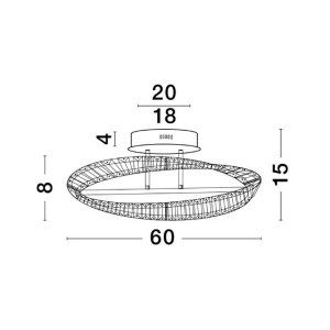 Plafoniera LED dimabila, cristal design elegant AURELIA auriu 60cm - Img 3