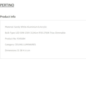 Plafoniera LED dimabila design circular PERTINO D-58cm 222443 universul-luminii.ro