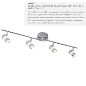 Plafoniera LED directionabila pentru baie IP44 Bubbles 4L 4414CC SRT - Img 2