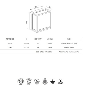 Plafoniera LED iluminat exterior modern IP65 CHAMONIX gri inchis 136553 universul-luminii.ro