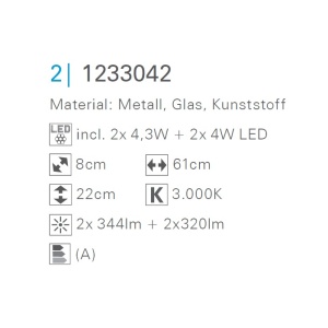 Plafoniera LED moderna cu 2 spoturi directionabile Ibiza 1233142 NV 51603 universul-luminii.ro