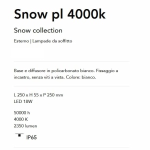 Plafoniera LED pentru Iluminat Exterior Snow pl 4000K, Protectie IP65 165273 universul-luminii.ro
