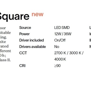 Plafoniera LED perete/tavan Universal pl d17 square 2700k - Img 3