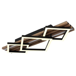 Plafoniera LED riflaj MDF cu efect de lemn OBRIEN